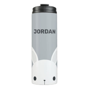Niedliches kleines Hasen mit Personalisiertem Name Thermosbecher