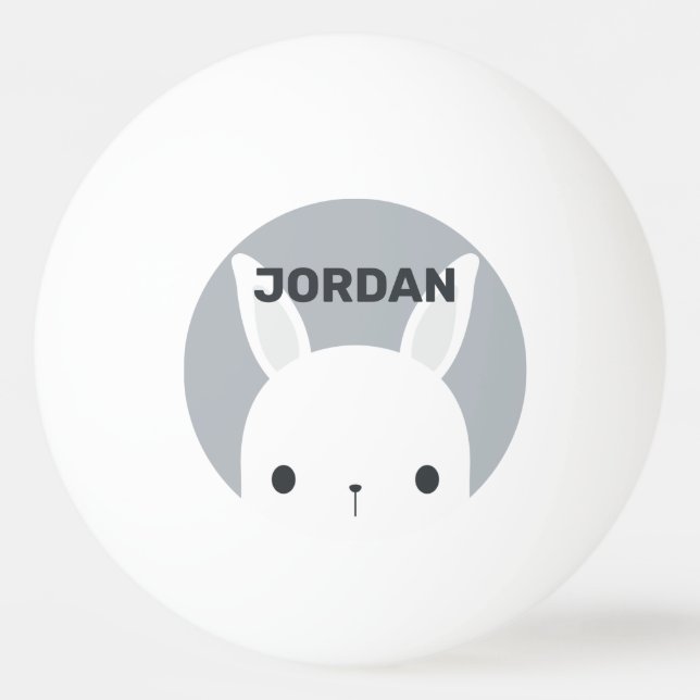 Niedliches kleines Hasen mit Personalisiertem Name Tischtennisball (Vorderseite)