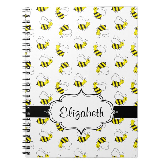 Niedliches kleines Hummel-Bienen-Muster Notizblock (Vorderseite)