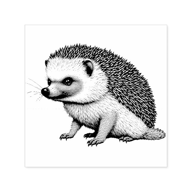 Niedliches kleines Igel-Portrait Permastempel (Design)