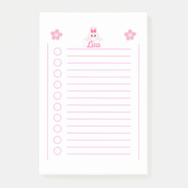 Niedliches kleines Kaninchen mit Personalisiertem Post-it Klebezettel
