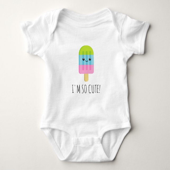Niedliches kleines Kawaii-Eis zeichnend Baby Strampler (Vorderseite)