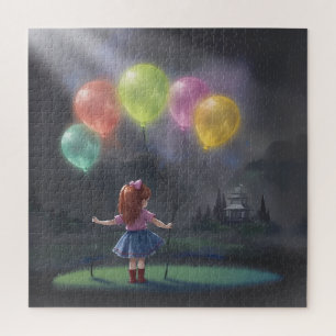Niedliches kleines Mädchen mit Balloons