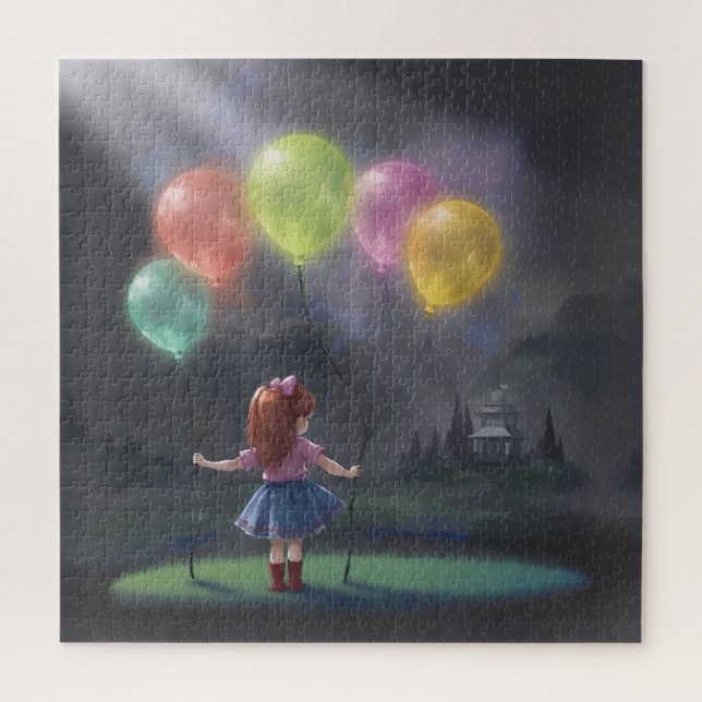 Niedliches kleines Mädchen mit Balloons (Vertikal)