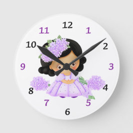 Niedliches kleines Mädchen Runde Wanduhr