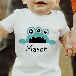 Niedliches Kleines Monster Baby Kind Personalisier Baby T-shirt