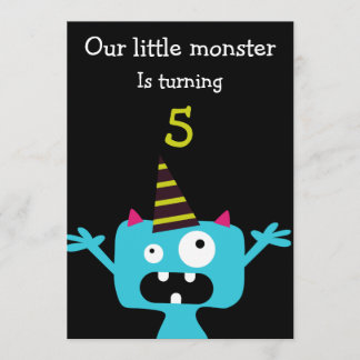 Niedliches kleines Monster-Kindergeburtstag-Party Einladung