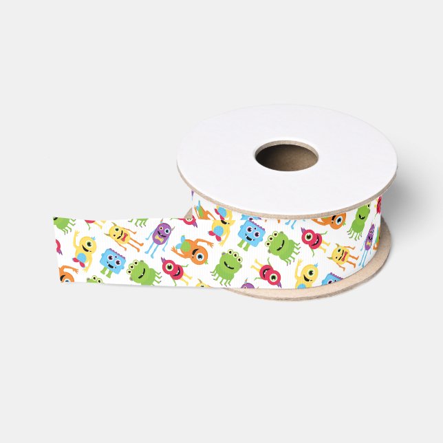 Niedliches kleines Monster-Party-Muster-Band Ripsband (Spule)