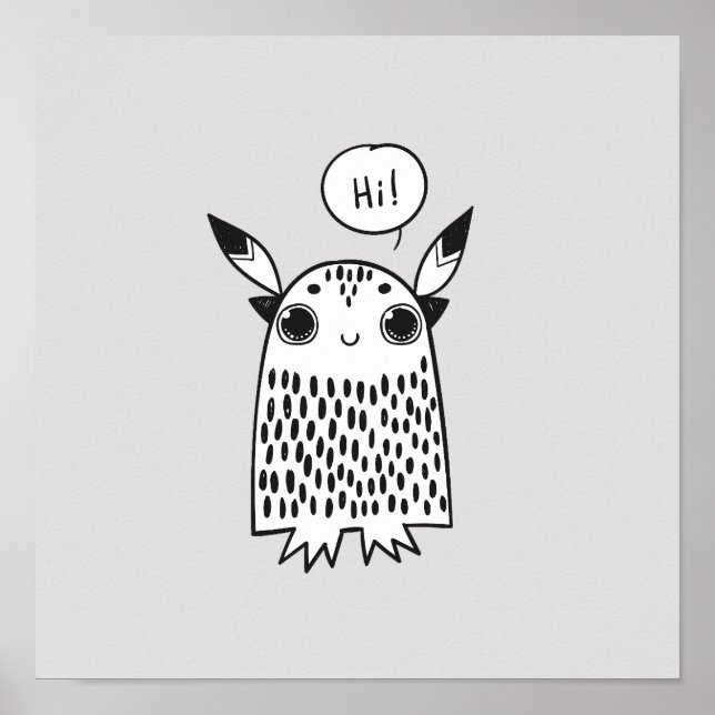 Niedliches kleines Monster Poster (Vorne)