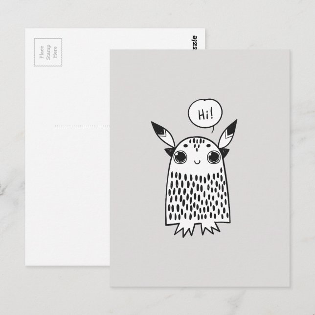 Niedliches kleines Monster Postkarte (Vorne/Hinten)