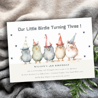 Niedliches kleines Party Vögel jedes Alters Kinder Einladung