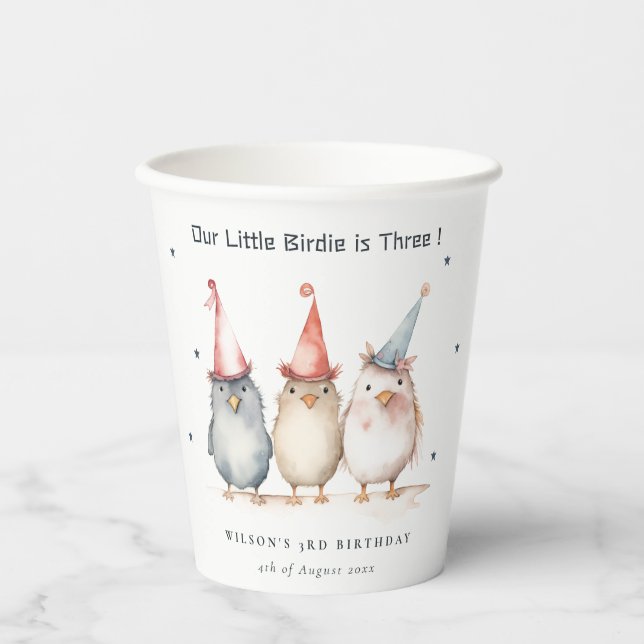 Niedliches kleines Party Vögel jedes Alters Kinder Pappbecher (Vorderseite)