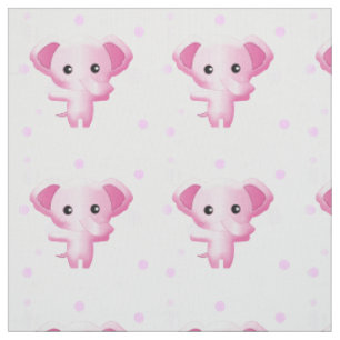 Niedliches kleines Pink Baby Elephant Fabric Stoff