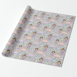 Niedliches kleines Princess Pink Nahtloses Muster Geschenkpapier