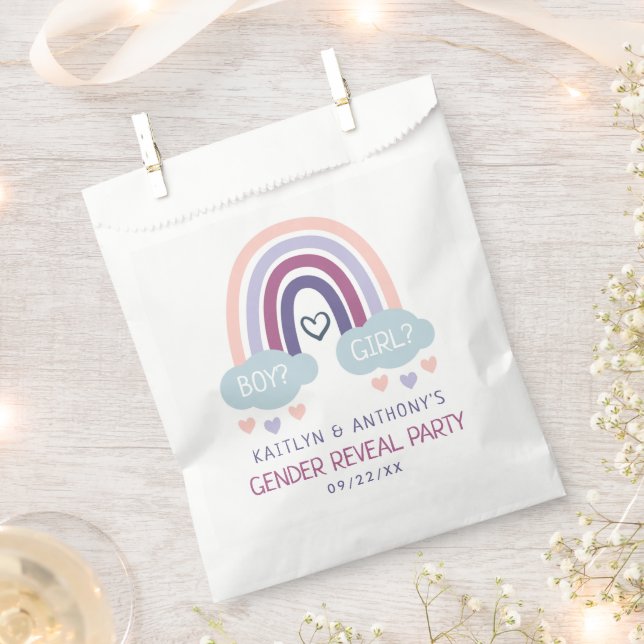 Niedliches kleines Rainbow-Gender-Party Geschenktütchen (Ausgeschnitten)