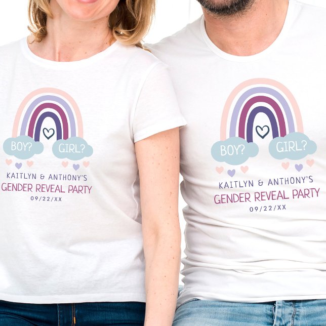 Niedliches kleines Rainbow-Gender-Party T-Shirt (Von Creator hochgeladen)
