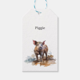 Niedliches kleines Schwein, anpassbar Geschenkanhänger