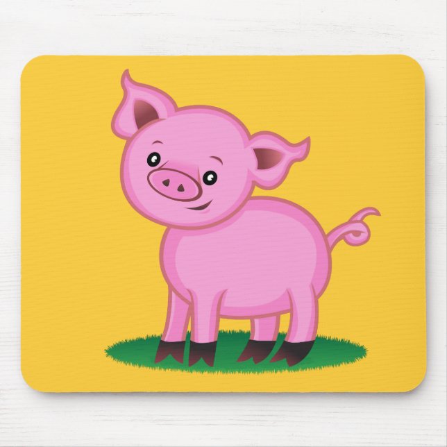 Niedliches kleines Schwein Mousepad (Vorne)