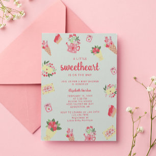 Niedliches kleines Sweetheart auf der Way Baby Dus Einladung