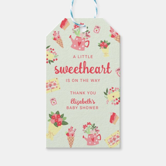 Niedliches kleines Sweetheart auf der Way Baby Dus Geschenkanhänger (Vorderseite)