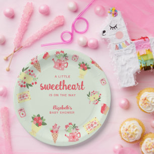 Niedliches kleines Sweetheart auf der Way Baby Dus Pappteller