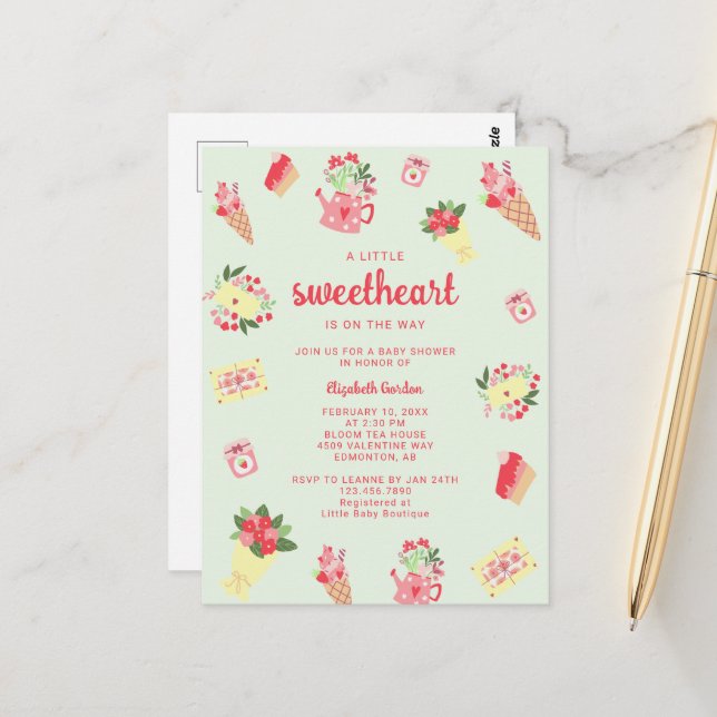 Niedliches kleines Sweetheart auf der Way Baby Dus Postkarte (Vorderseite/Rückseite Beispiel)
