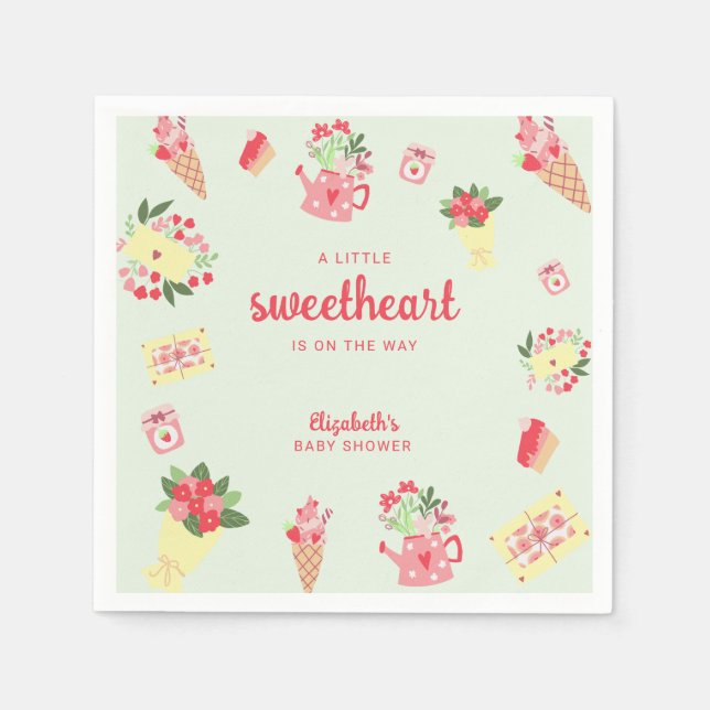 Niedliches kleines Sweetheart auf der Way Baby Dus Serviette (Vorderseite)