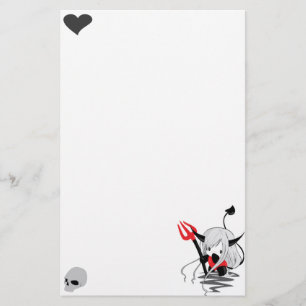 Niedliches kleines Teufel-Mädchen Briefpapier