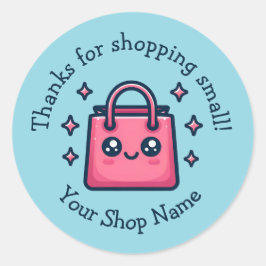 Niedliches kleines Unternehmen dank Shopping Small Runder Aufkleber