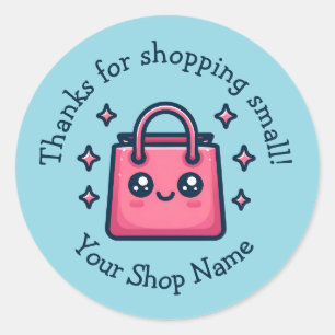 Niedliches kleines Unternehmen dank Shopping Small Runder Aufkleber