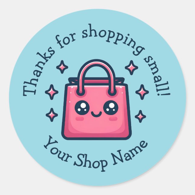Niedliches kleines Unternehmen dank Shopping Small Runder Aufkleber (Vorderseite)