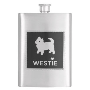 Niedliches kleines Westie - Westhochland-Terrier Flachmann