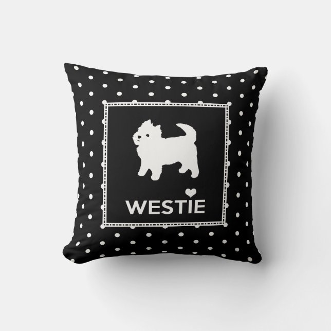 Niedliches kleines Westie - Westhochland-weißer Kissen (Vorderseite)