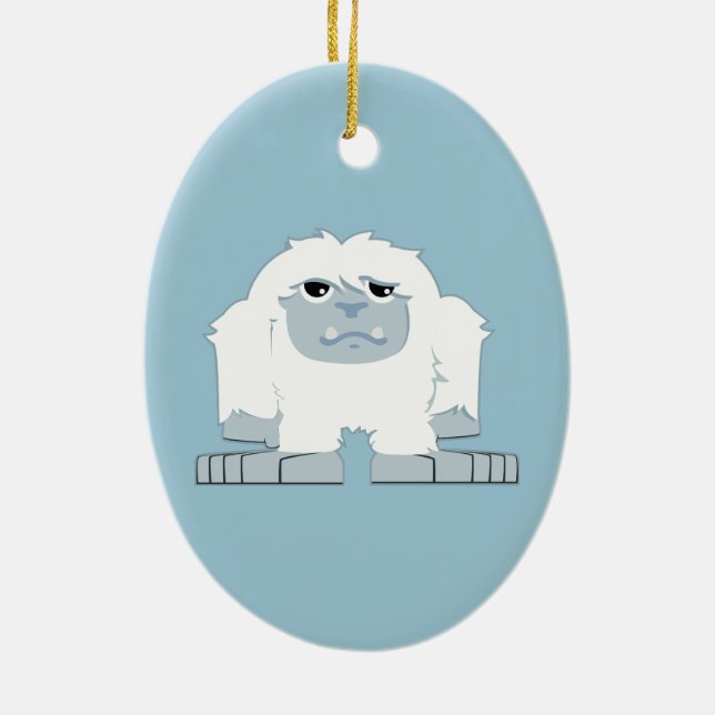 Niedliches kleines Yeti Keramik Ornament (Hinten)