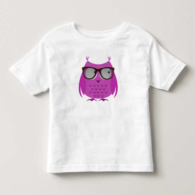 Niedliches Kleinkind-Shirt, rosa Eule mit großen Kleinkind T-shirt (Vorderseite)