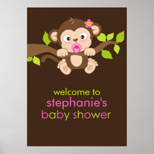 Niedliches Kleinmädchen-Kinderduschenposter Poster
