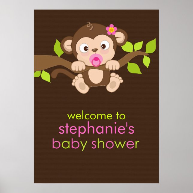 Niedliches Kleinmädchen-Kinderduschenposter Poster (Vorne)