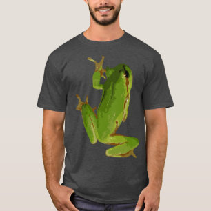 Niedliches Klettern Grüner Baum Frosch Kunst T-Shirt