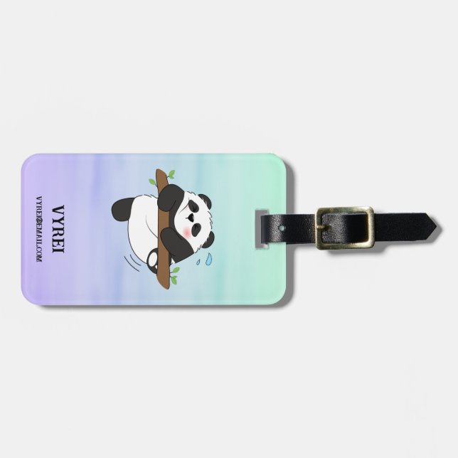 Niedliches Kletterpanda - Doppelseitige Vorderseit Gepäckanhänger (Vorderseite horizontal)