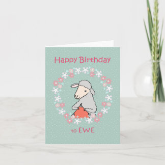 Niedliches Knittern Schafe Funny Funny Happy Gebur Karte
