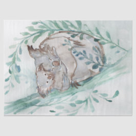 Niedliches Koala & Baby Watercolor Neutrales Kinde Seidenpapier