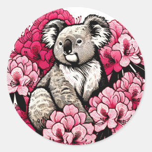 Niedliches Koala Bären Kunstwerk Koalas Kunst Runder Aufkleber