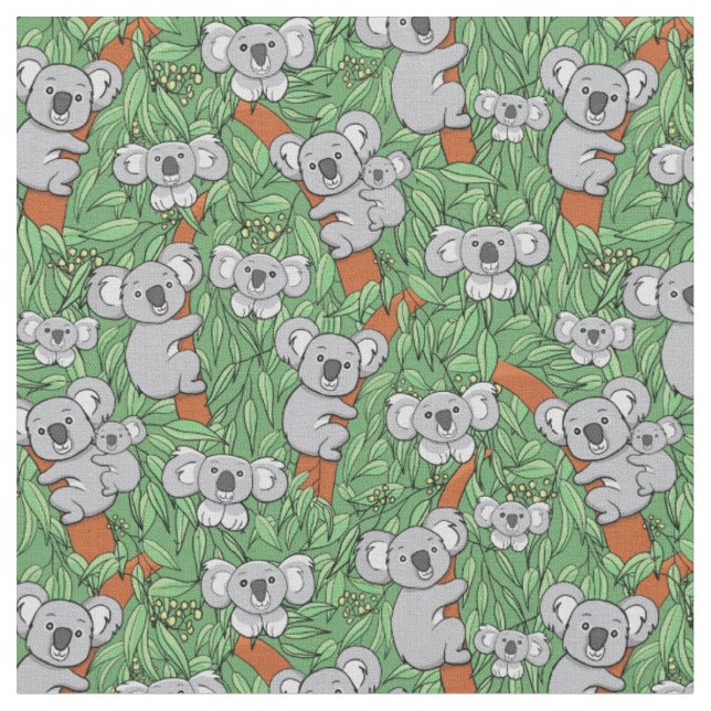 Niedliches Koala-Bären-Muster Stoff (Nahaufnahme)