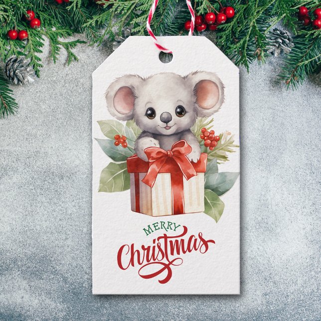 Niedliches Koala Bärengeschenk Weihnachten Geschenkanhänger (Von Creator hochgeladen)