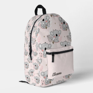 Niedliches Koala-Bärenmuster mit Namen Bedruckter Rucksack