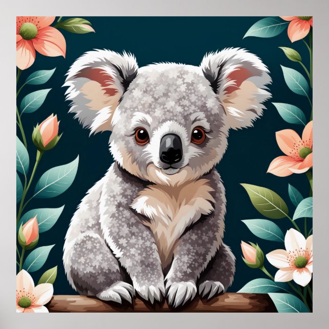 Niedliches Koala-Bärenposter Poster (Vorne)
