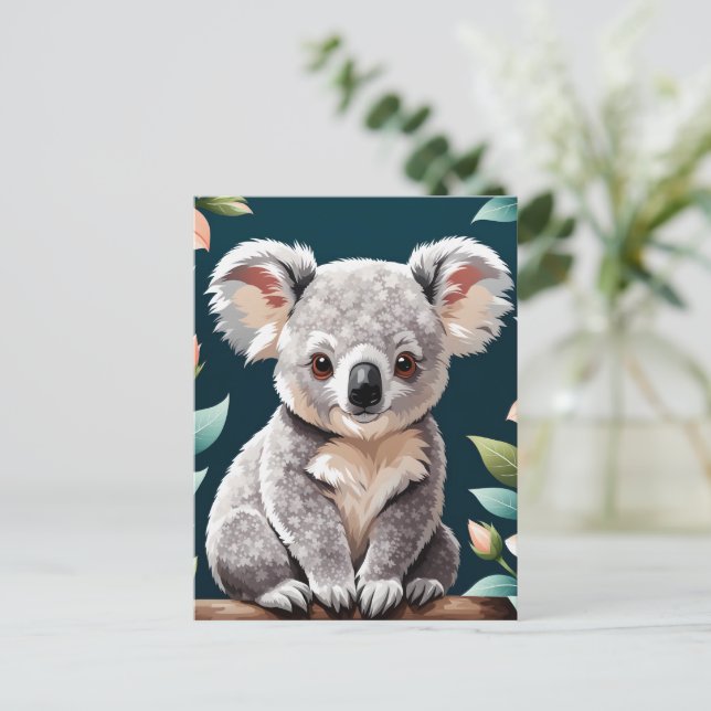 Niedliches Koala-Bärenposter Postkarte (Stehend Vorderseite)