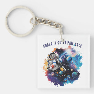 Niedliches Koala im Outer Paw-Sace, Koala Astronau Schlüsselanhänger