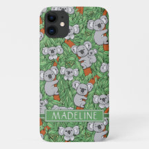 Niedliches Koala-Muster personalisieren Grün