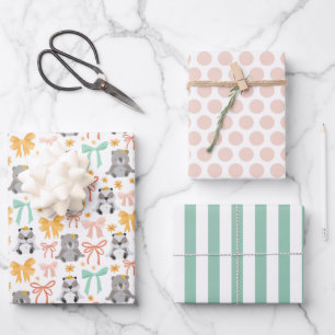 Niedliches Koala Panda Bear Wrapping Paper Set 3 Geschenkpapier Set
